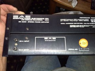 SAE 2200 Solid State Stereo Power Amplifier.  Not Cosmetics 1978 7