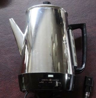 Vtg Ge General Electric 21p33 Retro 2 - 10 Cup Oval Coffee Pot Percolator