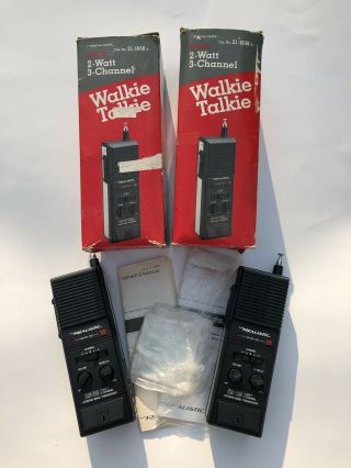 Vintage Realistic Trc - 218 Walkie Talkies 2 Watt 3 Channel