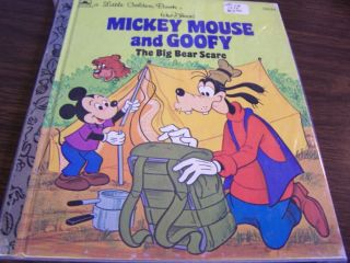 A Little Golden Book - Mickey Mouse And Goofy The Big Bear Scare - Very Good