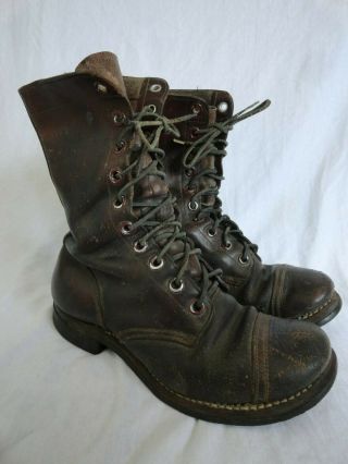 Vintage Wwii United States Military Leather Cap Toe Paratrooper Jump Boots