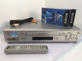 Sony Slv - N700 Hifi Stereo Vhs Video Cassette Recorder Player W/ Remote,