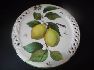 Vintage Italian Large Round Platter By Baldelli W/ Lemons Limes Italy