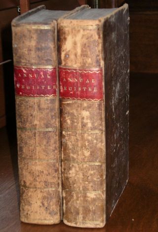 Annual Register - Two Vols.  1812 & 1813 European And American History - Leather