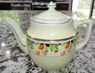 Hall China Teapot Crocus Teapot Coffee Pot Drip - O - Later Vtg Antique
