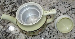 HALL China Teapot Crocus Teapot Coffee Pot Drip - O - Later Vtg Antique 5