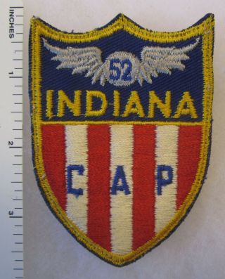 1950s Vintage Indiana Civil Air Patrol Cap Us Air Force Patch Cut Edge