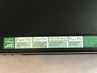 JVC HR - S4500U S - VHS Recorder ET Hi - Fi VCR w/ AV Cables 7