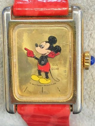 Vintage Bradley Mickey Mouse Swiss Made 5 Jewels Quartz Watch Battery