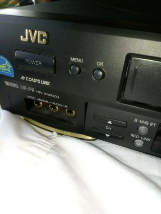JVC VHS ET S SVHS Hi - Fi Stereo VCR HR - S3600U No Remote Great 3
