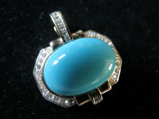 Vintage Panetta Turquoise And Crystals Slide For Necklace Pendant