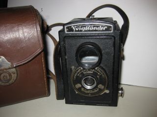Voigtlander Voigtländer Brilliant Tlr Camera,  Leather Case