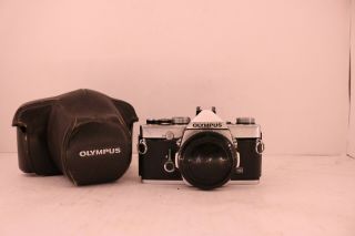 Olympus Om - 1 Md Slr Film Camera Body Chrome Om1 Vintage