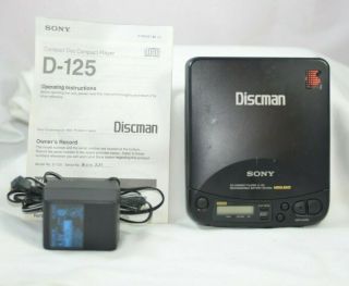 Vintage Sony D - 125 Discman Portable Personal Cd Player Fast -