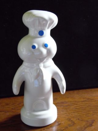 Vintage 1985 Pillsbury Doughboy Ceramic Coin Bank With Red Stopper