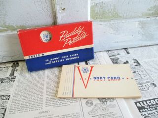 Vintage Box Of 50 Wwii Us Coast Guard Buddy Postals / Postcards