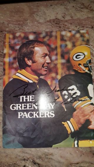 Vintage Green Bay Packers Program Signed By Bart Starr