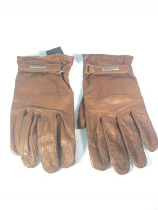Harley Davidson Men’s Leather Gloves Brown Leather Vintage Size Xl (ii)