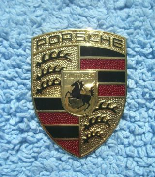 Vintage 1990s Porsche Enamel Car Bonnet Badge - 986 Boxster 996/997 Hood Emblem