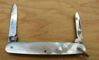 Vintage L.  F & C - Universal 2 Blades - Mother of Pearl Handle - Pocket Knife 2