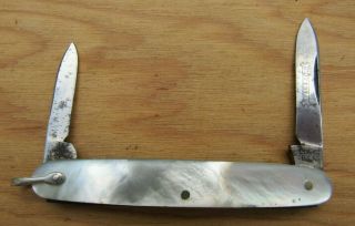 Vintage L.  F & C - Universal 2 Blades - Mother of Pearl Handle - Pocket Knife 3