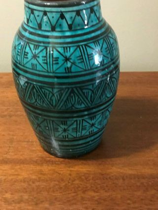 Signed Vintage Middle Easterm Hand Painted Art Pottery Vase