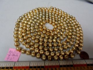 Christmas Garland Mercury Glass Gold 92 " Long 3/8 " Beads Al21 Vintage