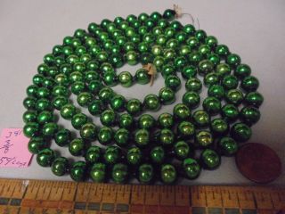 Christmas Garland Mercury Glass Green,  59 " Long,  3/8 " Beads,  3818,  Vintage