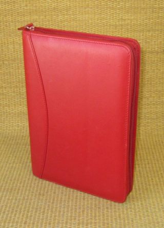 A5.  75 " Rings | Red Leather Vintage Barnes & Noble Planner/binder Cover Filofax