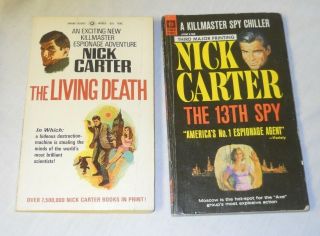 The Living Death & The 13th Spy By Nick Carter,  2 Vintage Paperbacks