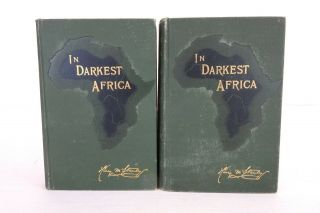 Vintage Book Set In Darkest Africa By Henry M.  Stanley Exploration