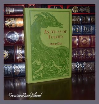 Atlas Of Tolkien By David Day Lord Of Rings Hobbit Deluxe Soft Leather Feel Gift