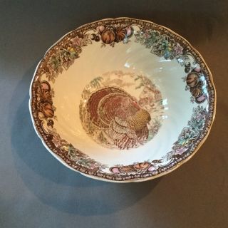 Vintage Johnson And Brothers Autumn Monarch China Round Vegetable Bowl 8 - 1/4”