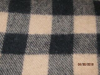 Vintage Black And Gray Wool Plaid Blanket 51x49 Vgc