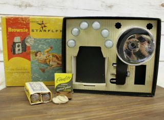 Vintage Kodak Brownie Starflex Outfit Camera No.  25T 1967 W/ Box 2