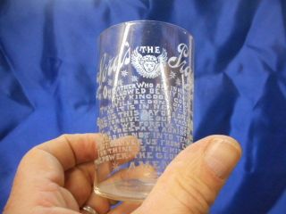 Vintage Clear Tumbler with The Lords Prayer Etched on Glass 4