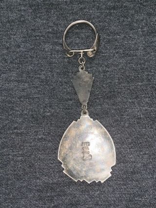 Vintage Inca PERU Sterling Silver 18k Gold Tiki Keychain Key Ring 5