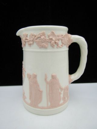 Vintage Wedgwood Of Etruria Barlaston Embossed Pink Queensware Cream 4 " Pitcher