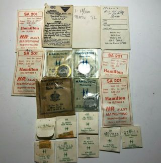 Vintage Hamilton 18 Size Pocket Watch,  Mainsprings,  Balance Staff,  More