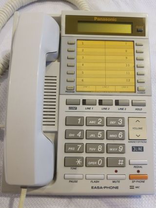 Vintage Panasonic Easa - Phone Kx - T3185 Push Button Phone Telephone 3 Line Office
