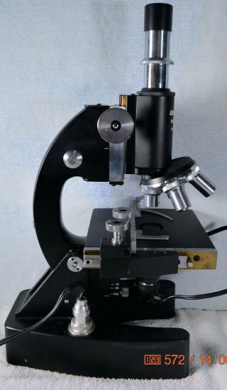 Vintage UNITRON Phase BPH No.  109608 Microscope w/ Case & 5