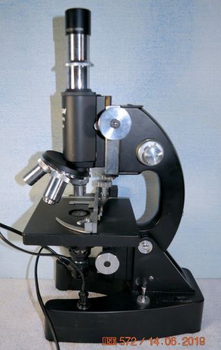 Vintage UNITRON Phase BPH No.  109608 Microscope w/ Case & 7