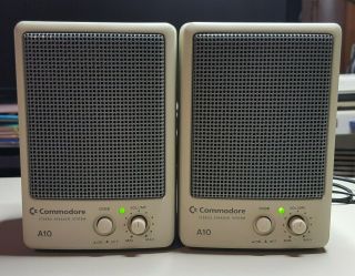Commodore Amiga A10 Stereo Speakers,  & with Box 2