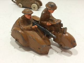 Vintage Barclay Manoil Lead Metal Ww1 Or 2 Soldiers Motorcycle With Sidecar