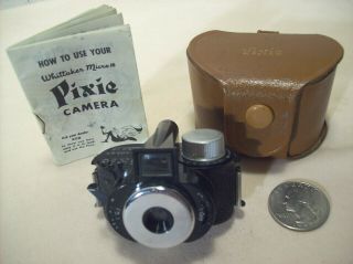 1950s Pixie Micro 16 Whittaker Sub Miniature Camera W/leather Case,  Instructions