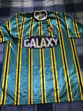 Vtg 1997/1998 Bootleg La Galaxy Mls Soccer Stripe Jersey.  Size 42 Large