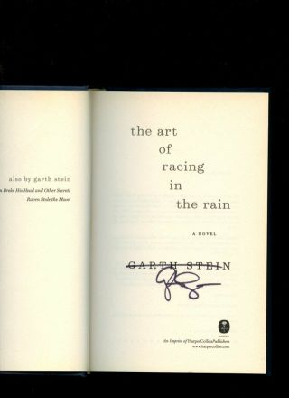 Stein,  Garth: The Art of Racing in the Rain Signed HB/DJ 1st/1st 2