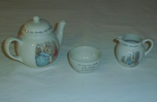 Vintage 1992 Peter Rabbit Children Tea Set,  Wedgwood 4 pc NIB 3