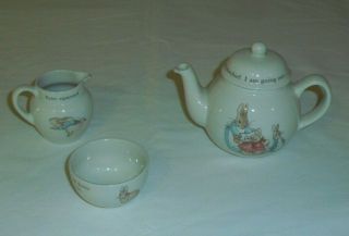 Vintage 1992 Peter Rabbit Children Tea Set,  Wedgwood 4 pc NIB 4