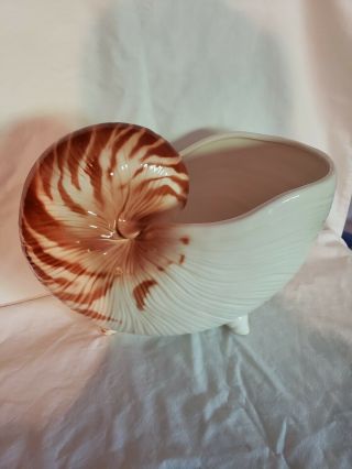 Vintage Large Fitz & Floyd Nautilus Shell Planter Sea Shell Shaped